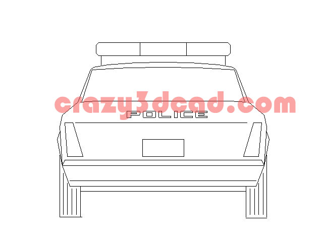 Police car front CAD Block